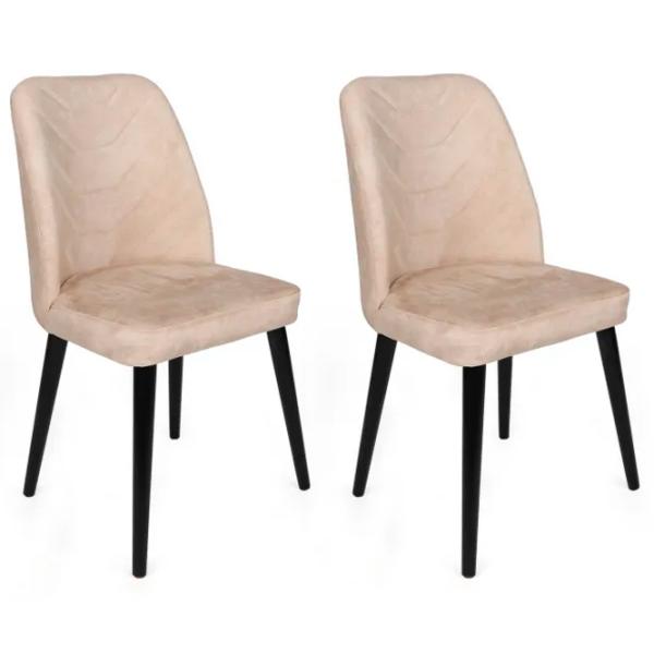 Set scaune de bucătarie Trendy Dallas Catifea/ Beige Black photo 1
