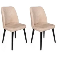 Set scaune de bucătarie Trendy Dallas Catifea/ Beige Black