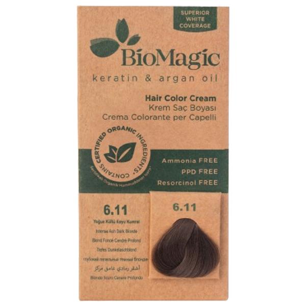 Краска для волос BioMagic Intense Ash Dark Blonde Код цвета: 6/11, 0.06л photo 1