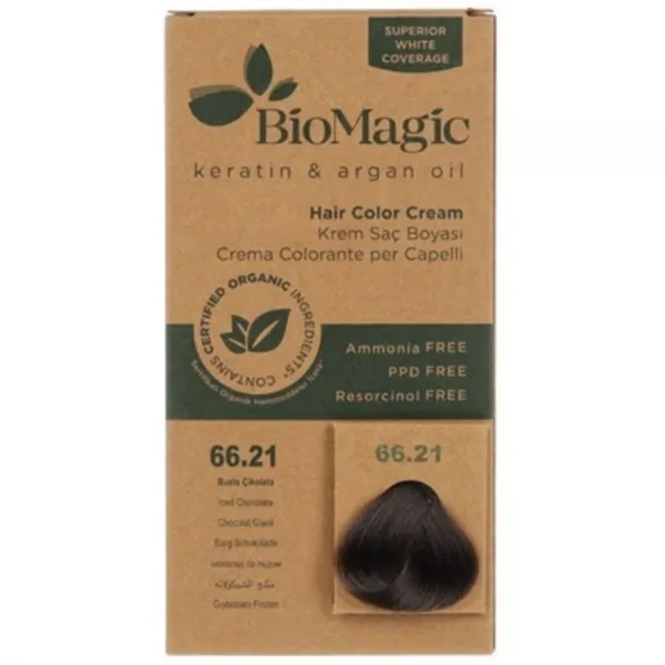 Vopsea de păr BioMagic Iced Chocolate Cod culoare: 66/21, 0.06l photo 1