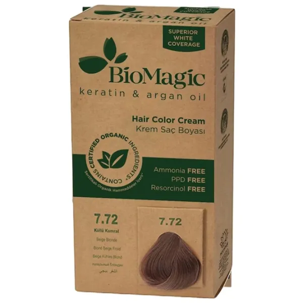 Краска для волос BioMagic Beige Blonde Код цвета: 7/72, 0.06л photo 1