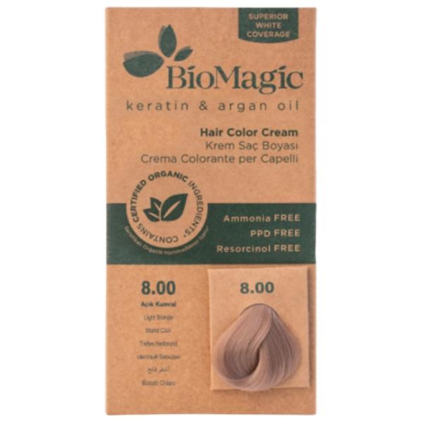 Vopsea de păr BioMagic Light Blonde Cod culoare: 8/00, 0.06l photo 1