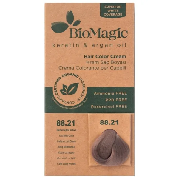Vopsea de păr BioMagic Iced Milk Coffe Cod culoare: 88/21, 0.06l photo 1