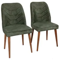 Set scaune de bucătarie Trendy Dallas Catifea/ Khaki Brown