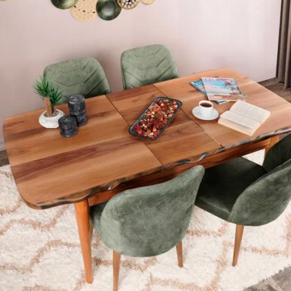Set scaune de bucătarie Trendy Dallas Catifea/ Khaki Brown photo 5