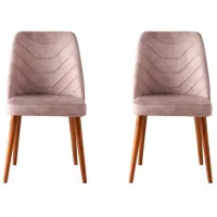 Set scaune de bucătarie Trendy Dallas Catifea/ Pink Brown