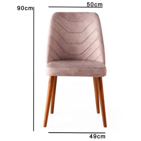 Set scaune de bucătarie Trendy Dallas Catifea/ Pink Brown photo 4