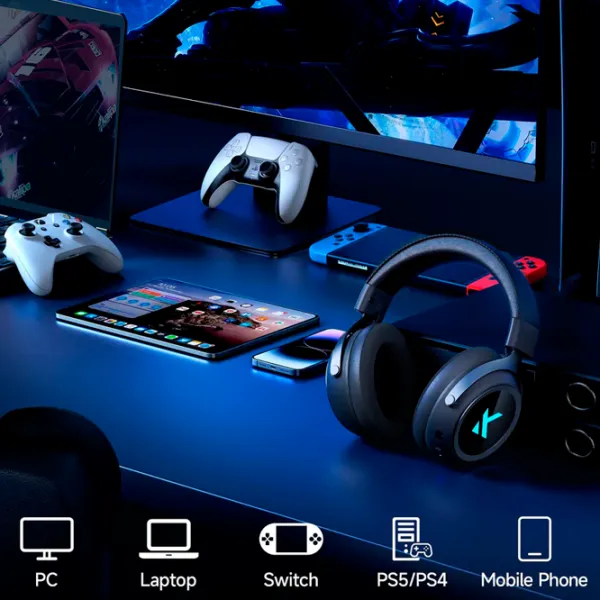 Наушники Mchose X9 Черный Розовый Беспроводные/ Игровой photo 6