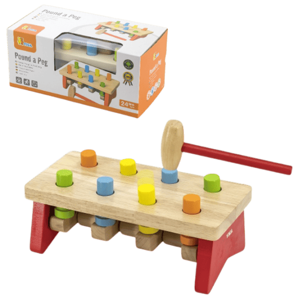 Joc educativ VIGA Pound a Peg 59719 3+ / Red photo 1