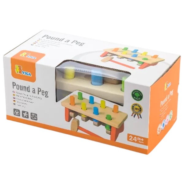 Joc educativ VIGA Pound a Peg 59719 3+ / Red photo 5