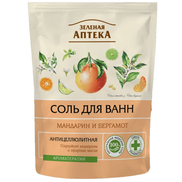 Соль для ванн Green Pharmacy 4823015936296  500 г / Mandarin & bergamot  photo 1