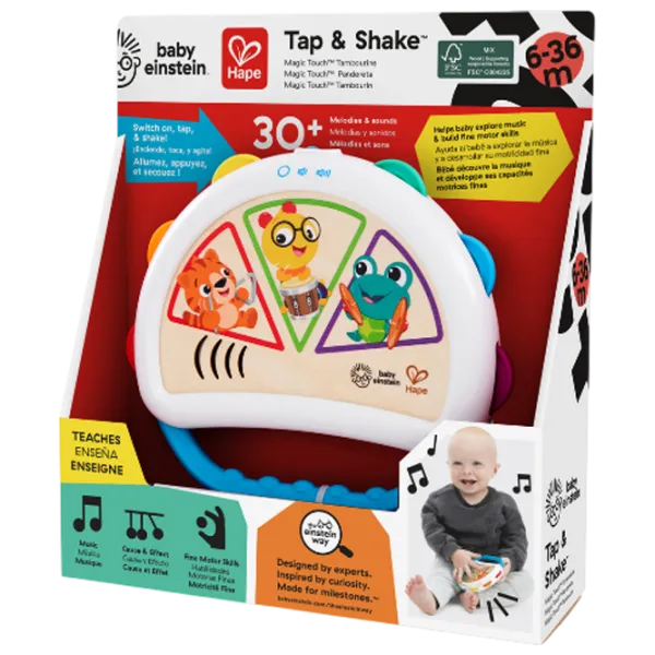 Тамбурина Hape Tap & Shake 6 месяцев / Белый photo 3