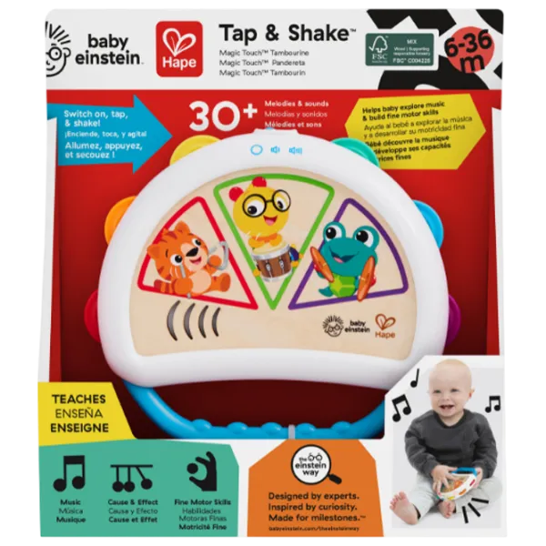 Тамбурина Hape Tap & Shake 6 месяцев / Белый photo 4