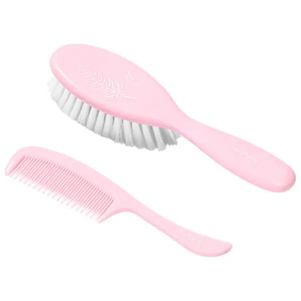 Pieptene și perie BabyOno 0569/03 Pink / Plastic photo 1