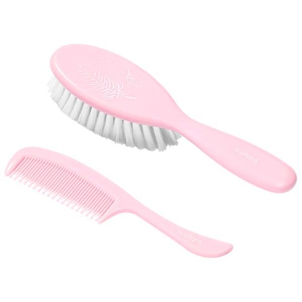 Pieptene și perie BabyOno 0569/03 Pink / Plastic photo 1