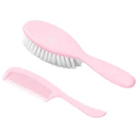 Pieptene și perie BabyOno 0569/03 Pink / Plastic