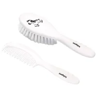 Pieptene și perie BabyOno 0570/03 White / Plastic