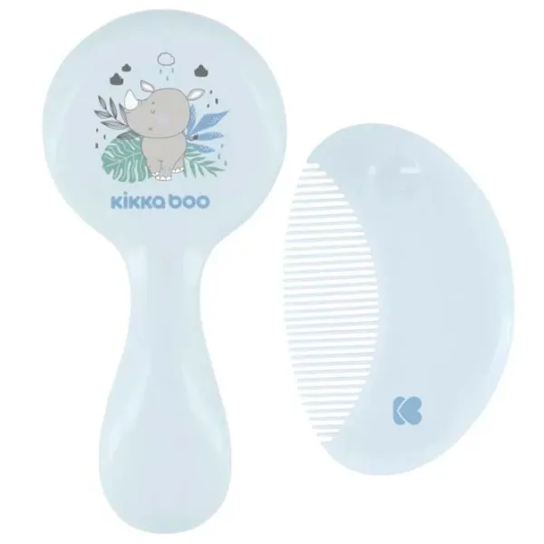 Pieptene și perie KikkaBoo Savanna Blue / Plastic photo 1