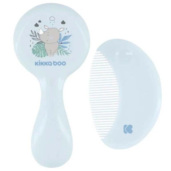Pieptene și perie KikkaBoo Savanna Blue / Plastic photo 1