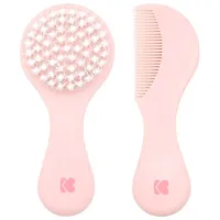 Pieptene și perie KikkaBoo Savanna Pink / Plastic