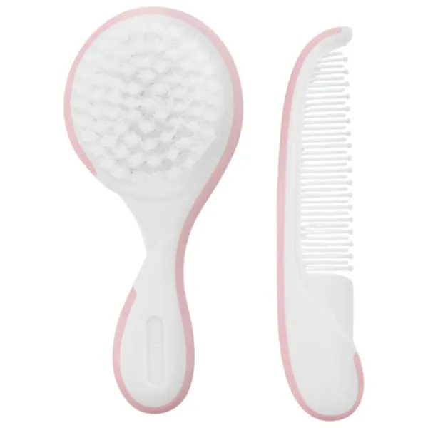 Pieptene și perie KikkaBoo Utility Pink / Plastic photo 1