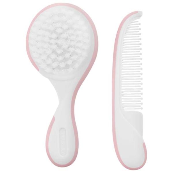 Pieptene și perie KikkaBoo Utility Pink / Plastic photo 1
