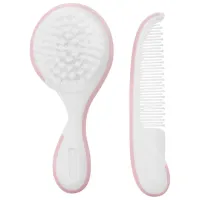 Pieptene și perie KikkaBoo Utility Pink / Plastic