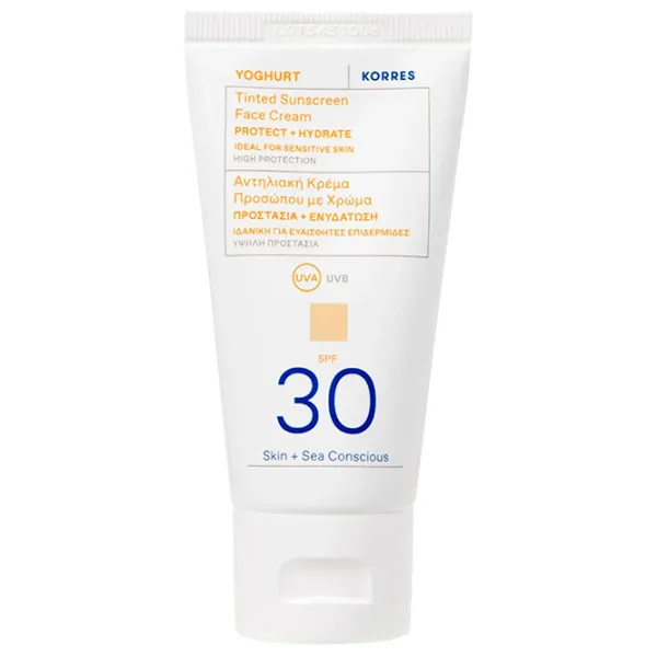 Cremă de protecție solară KORRES Yoghurt Tinted Sunscreen Face Cream White / 0.05l photo 1