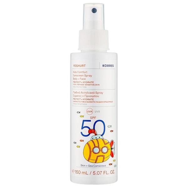 Spray de protecție solară KORRES Yoghurt Kids Comfort Sunscreen Body & Face White / 0.15l photo 1