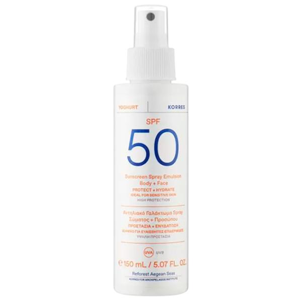 Spray de protecție solară KORRES Yoghurt Sunscreen Spray Emulsion Face & Body White / 0.15l photo 1