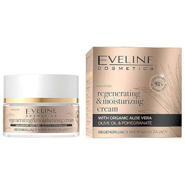 Cremă pentru față Eveline Cosmetics Organic Gold Toate tipurile / 0.05l photo 1