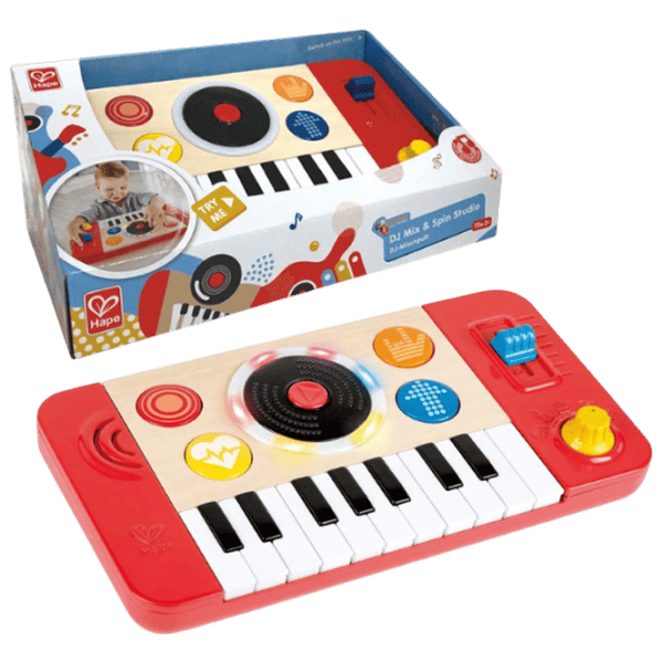 Синтезатор Hape DJ Mix & Spin 12 месяцев / Красный photo 1