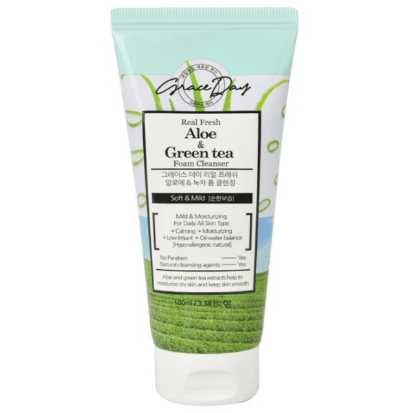 Раствор для очищения лица Grace Day Aloe si ceai verde Все типы / 0.1л photo 1