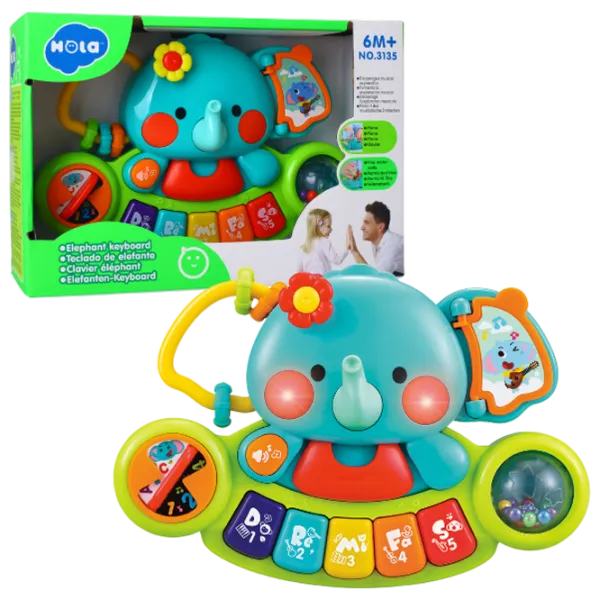 Pian Hola Toys Elephant 12 luni / Green photo 1