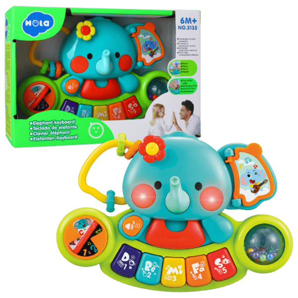 Pian Hola Toys Elephant 12 luni / Green photo 1