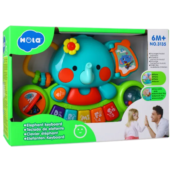 Pian Hola Toys Elephant 12 luni / Green photo 3