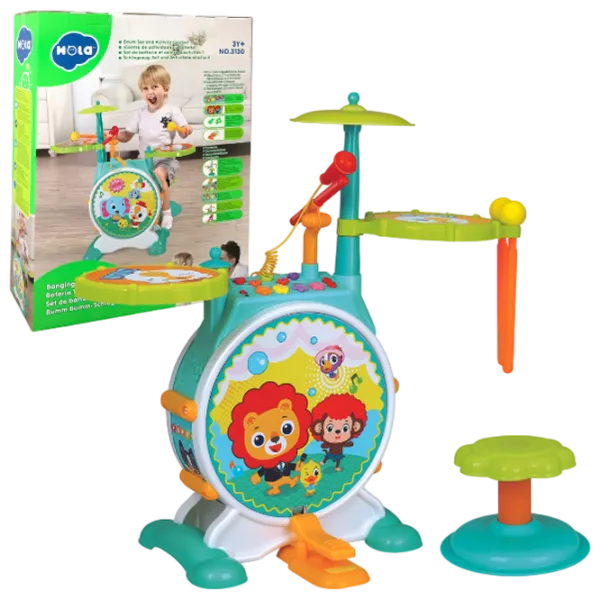 Tobă Hola Toys Bopping Drum Set 3 ani / Blue photo 1