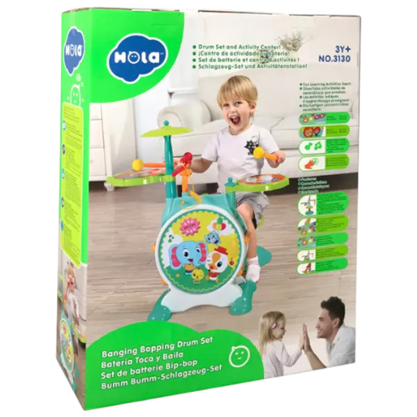 Tobă Hola Toys Bopping Drum Set 3 ani / Blue photo 3