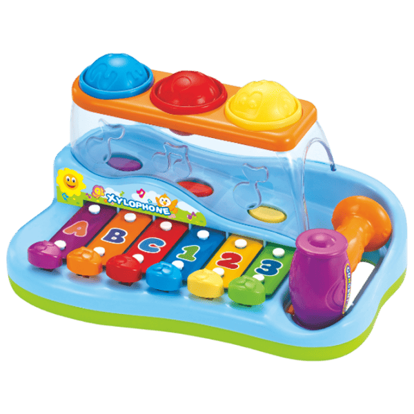 Xilofon Hola Toys Pop N Play 3 ani / Blue photo 2