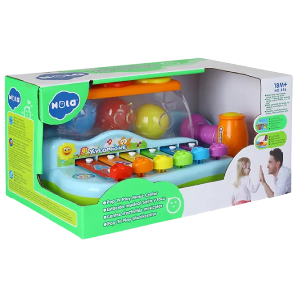 Xilofon Hola Toys Pop N Play 3 ani / Blue photo 3