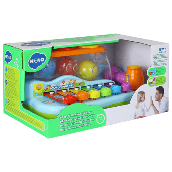 Xilofon Hola Toys Pop N Play 3 ani / Blue photo 3