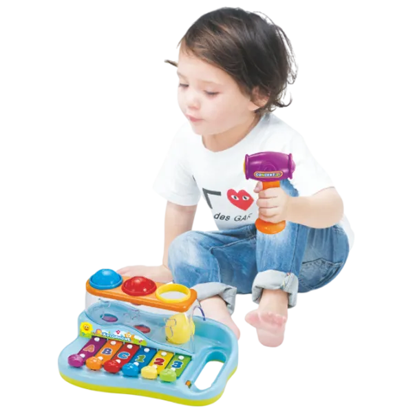 Xilofon Hola Toys Pop N Play 3 ani / Blue photo 5