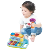 Xilofon Hola Toys Pop N Play 3 ani / Blue photo 5
