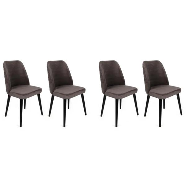 Set scaune de bucătarie Trendy Tutku Catifea/ Gray Black photo 1