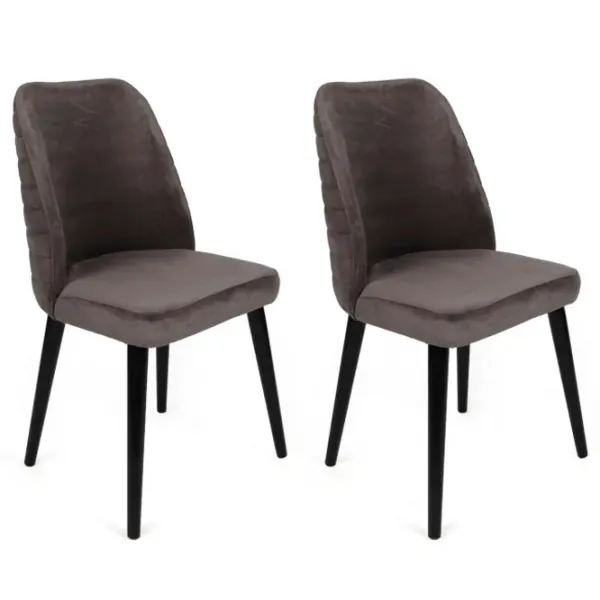Set scaune de bucătarie Trendy Tutku Catifea/ Gray Black photo 5