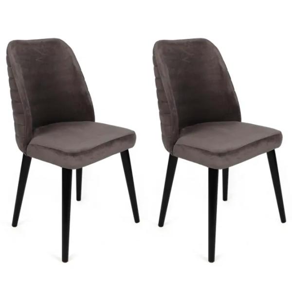Set scaune de bucătarie Trendy Tutku Catifea/ Gray Black photo 5