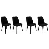 Set scaune de bucătarie Trendy Tutku Catifea/ Black Black