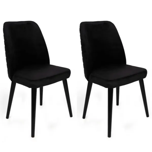 Set scaune de bucătarie Trendy Tutku Catifea/ Black Black photo 5