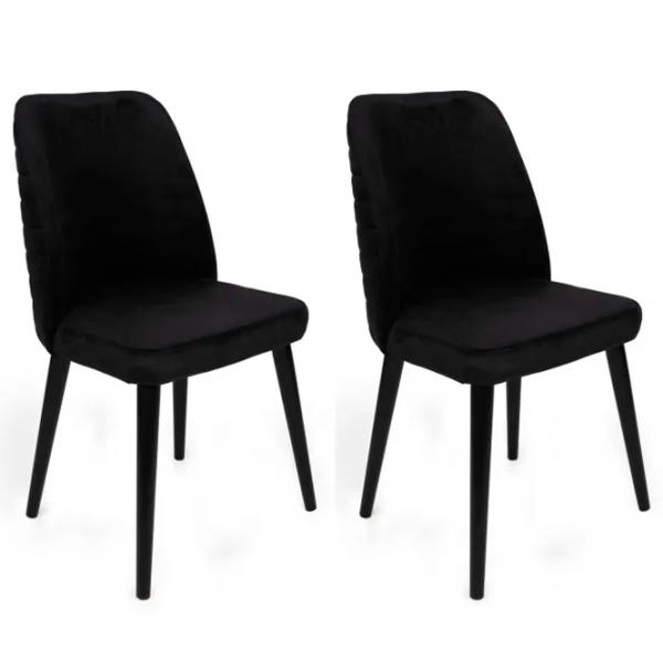 Set scaune de bucătarie Trendy Tutku Catifea/ Black Black photo 5