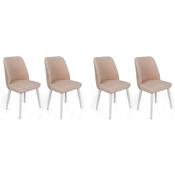 Set scaune de bucătarie Trendy Tutku Catifea/ Cream White photo 1
